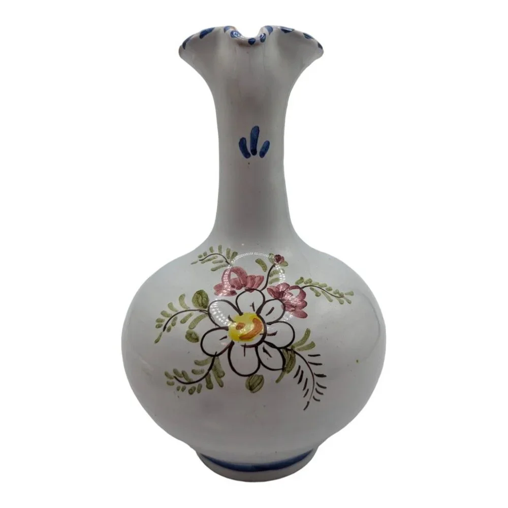 Hand-Painted Floral Ceramic Vase 7